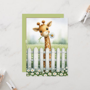 Invitación Duchas De Bebe Jirafa Con Margarita 