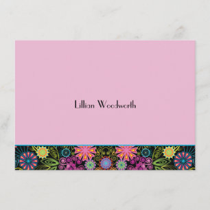 Invitación Duchas del brillo Notecard personalizado rosa