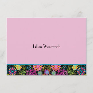 Invitación Duchas del brillo Notecard personalizado rosa