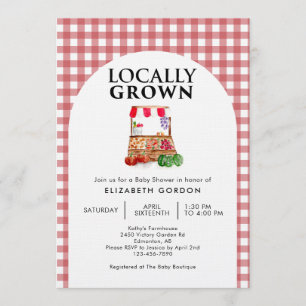 Invitación Duche de bebé de productos locales Granja Mercado
