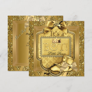 Invitación Duche de Príncipe Baby Shower Niño Elite Damasco O