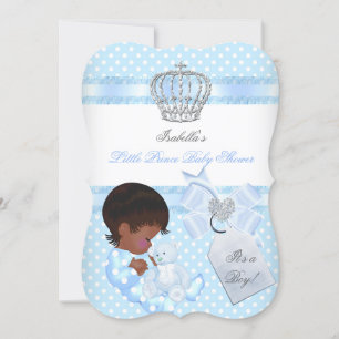 Invitación Duche Príncipe Baby Shower Lugar Lindo Niño