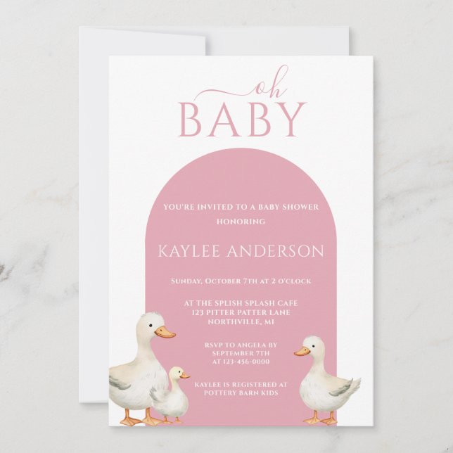 Invitación Duck Baby Shower (Anverso)