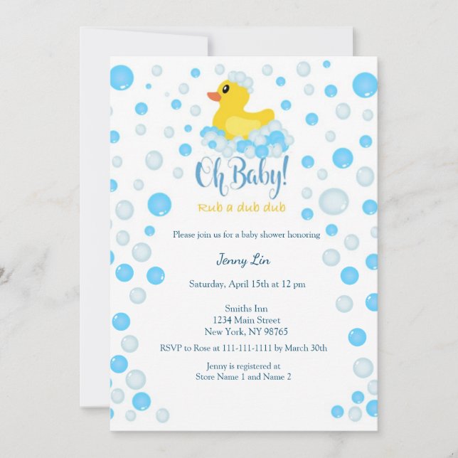Invitación Duck Baby Shower (Anverso)