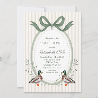 Invitación Duck Baby Shower Invitation, Mallard baby shower