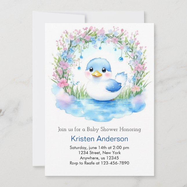 Invitación Duckboy Baby Shower (Anverso)