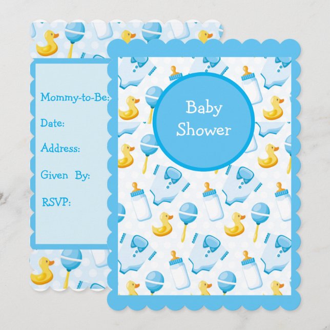 Invitación Duckie Baby Shower (Anverso / Reverso)