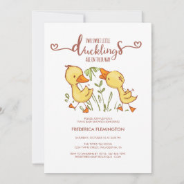 Invitación Ducklings Twins Baby Shower