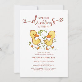 Invitación Ducklings Twins Baby Shower