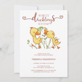 Invitación Ducklings Twins Baby Shower