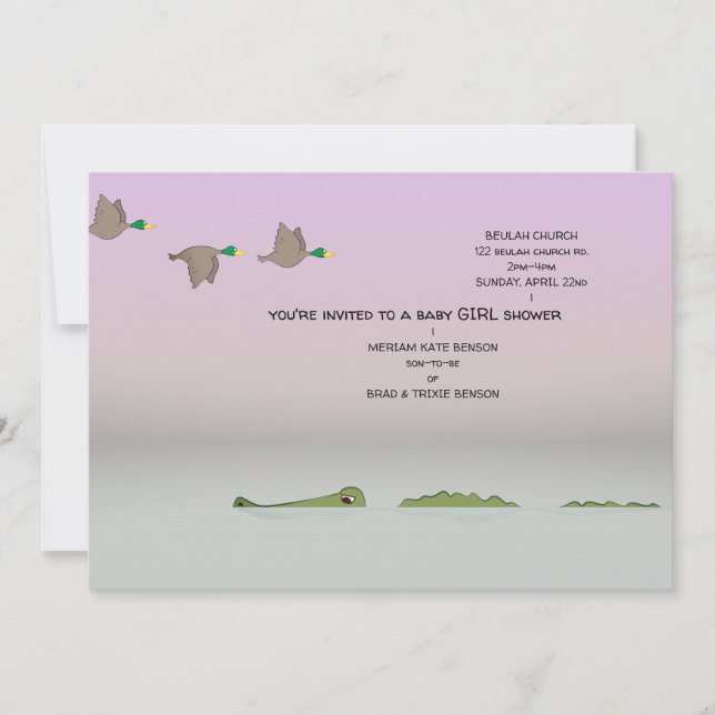 Invitación Ducks y Gator Personalizado Baby Shower (Anverso)