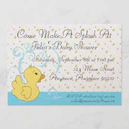 Invitación Ducky de Baby Shower del chapoteo de