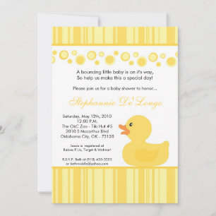invitación Ducky de goma amarilla de 5x7 Baby