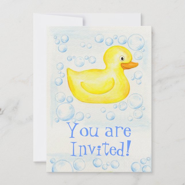 Invitación Ducky de goma de Baby Shower (Anverso)