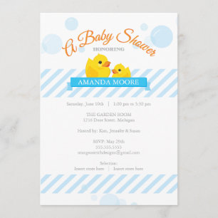 Invitación Ducky de goma de Baby Shower