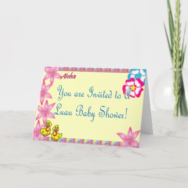 Invitación Ducky de Luau Baby Shower (Anverso)