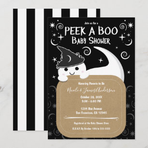 Invitación Duende de Bruja Fantasma en Baby Shower de Hallowe
