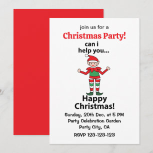 Invitación Duende de Navidad ¿Puedo Ayudarte Feliz Duende de 