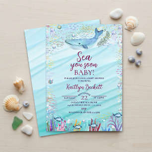 Invitación Duende Fiesta de Baby Shower Bajo El Mar