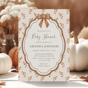 Invitación Duende Floral Rústico Baby Shower