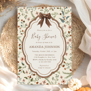 Invitación Duende Floral Rústico Baby Shower de Amor