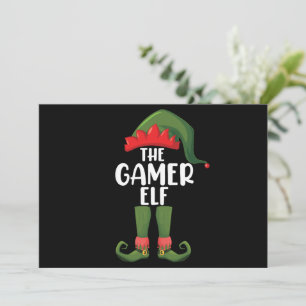 Invitación Duende Gamer Navidad Familiar Gamer Coincidente