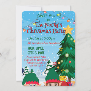 Invitación Duendes curiosos de Navidad