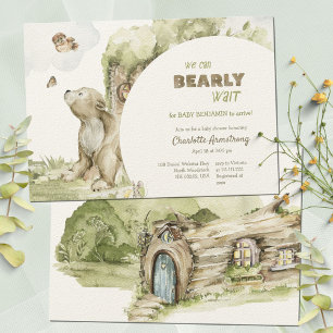 Invitación Duérmete en el bosque Sage Verde Baby Shower
