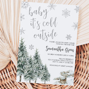 Invitación Duérmete es Frío Afuera Baby Shower