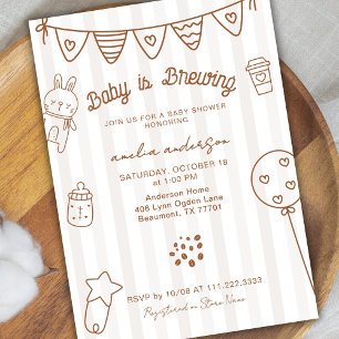 Invitación Duérmete está preparando café hecho a mano para la
