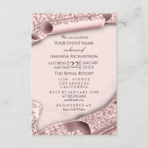 Invitación Dulce 16ª Bridal Sweet 16ª Rosa Boda