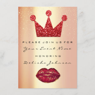 Invitación Dulce 16ª ducha de novia Corona de besos de quince