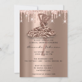 Invitación Dulce 16ª ducha de novia princesa goteo de Rosa