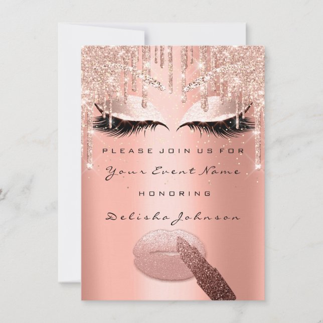 Invitación Dulce 16ª Ropa de la Sirenita Noche Quinceañera (Anverso)