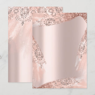 Invitación Dulce 16ª Rosa de ducha de novia