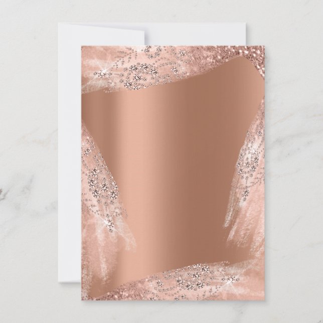 Invitación Dulce 16ª Rosa de vestido de novia Chispa de diama (Anverso)