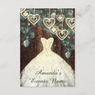 Invitación Dulce 16º cumpleaños BRIDAL Rustic Gold Hearts Con