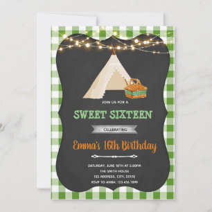 Invitación Dulce 16º fiesta de picnic
