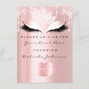 Invitación Dulce 16º goteo Rosa Rosa Quinceanera Princesa