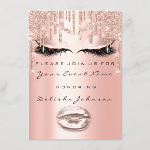 Invitación Dulce 16º Purpurina de taladros Ducha de novia maq
