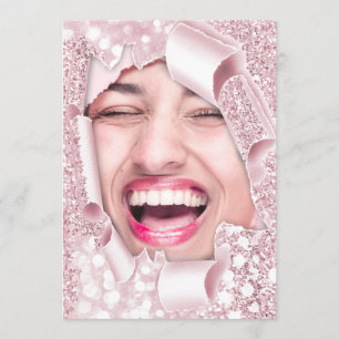 Invitación Dulce 16.ª 15ª Ducha Novial Graduado Rosa 3D