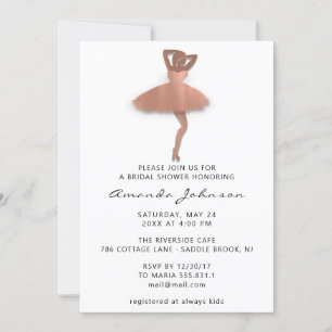 Invitación Dulce 16.ª ducha nupcial Princesa Rosa Oro Blanco