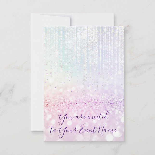 Invitación Dulce 16.ª Quinceanera Raza Pastel de Novias (Anverso)