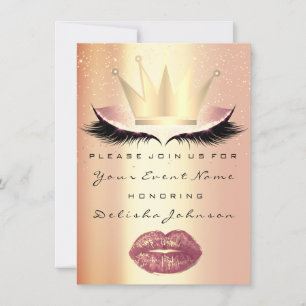 Invitación Dulce 16.ª Rosa de la princesa Quinceanera Kiss