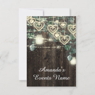 Invitación Dulce 16.º bosque de oro rústico verde BRIDAL