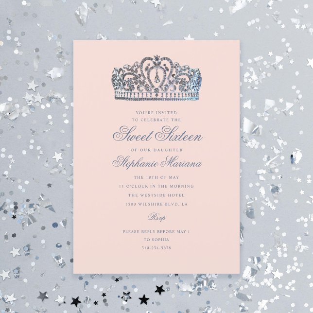 Invitación Dulce 16 aniversario de la corona de la princesa (Subido por el creador)