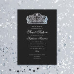 Invitación Dulce 16 aniversario de la corona de la princesa n<br><div class="desc">Personalizar todo el texto como título del evento. Personalizar el color del fondo; la imagen de la corona y la imagen posterior son opcionales.</div>