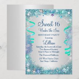 Invitación dulce 16 bajo el mar azul