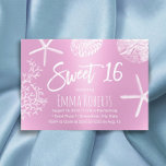 Invitación Dulce 16 Beach Starfish Coral Seashell Modern Pink<br><div class="desc">Dulce 16 Castillos De Coral Starfish Beach Invitaciones Modernas De Color Rosa.</div>