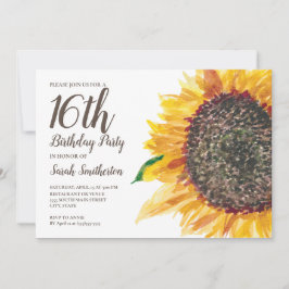 Invitación Dulce 16 Chicas de cumpleaños girasol marrón amari